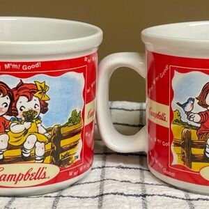Set of 2 Vintage Campbell's Soup Kids Ceramic Mugs